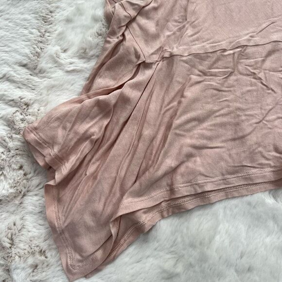 BCBG Sleeveless Flowy Tank Top Asymmetrical Hem Ballet Core Blush Baby Pink XS - Picture 5 of 8